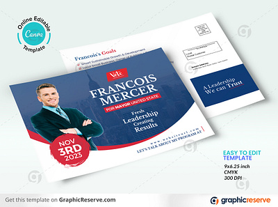 Political EDDM Postcard Template eddm template political direct mail political direct mailers political eddm political mailer examples political postcard templates