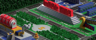 Casion City Loop 3d 3d animation isometric loop motion graphics