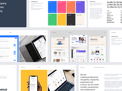 Learnexus - Guidelines book brand branding dashboard elearning freelancer guide guidelines identity job marketing search styleguide talent ui