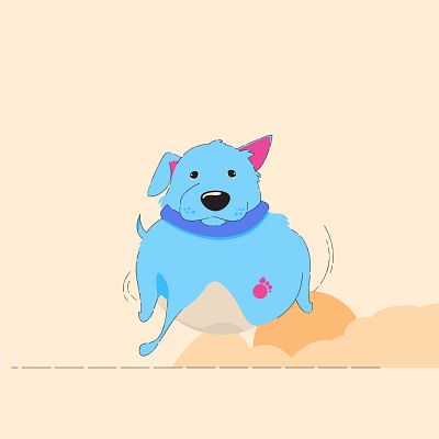 Fat dog illustration vector