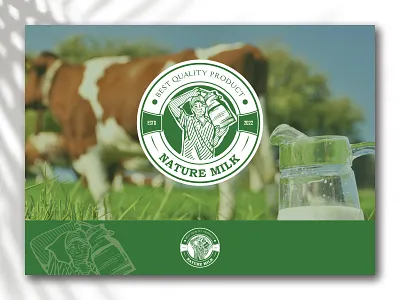 Nature Milk logo design classic logo cow designer logo emblem logo farm logo green harvest logo illustration illustration logo logo logo design logo home logo inspiration logo maker milk milk logo modern logo nature logo people logo vintage logo