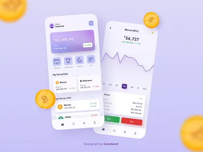 Cryptocurrency App Design app bitcoin cryptocurenncy digitalart figma graphicdesign icon mobileapp mobiledesign mobileui mockup photoshopdesign ui uiux userinterface