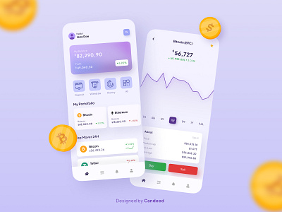 Cryptocurrency App Design app bitcoin cryptocurenncy digitalart figma graphicdesign icon mobileapp mobiledesign mobileui mockup photoshopdesign ui uiux userinterface