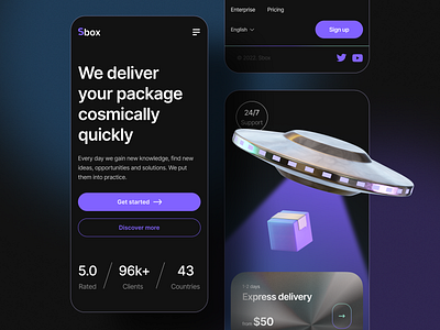 Responsive | Sbox alien ship delivery design desire agency flying saucer goods delivery graphic design hero hero page landing landing page responsive responsive design site ufo ui user interface web web site website