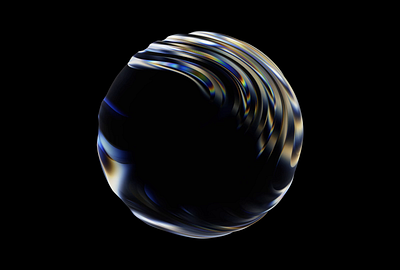 Abstract glass waves 3d black c4d concept design glass minimal motion graphics sphere ui visualization web