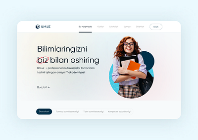 Landing page for online school design ui ux web