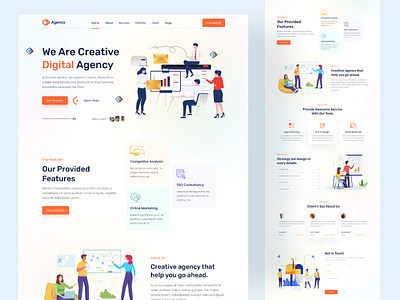 Digital Agency Landing Page agency landing branding business landing cash study clean design company website creative landing design digital agency digital agency landing pages digital agency website figma graphic design hero section landing page landing pages prototype ui ui ux website