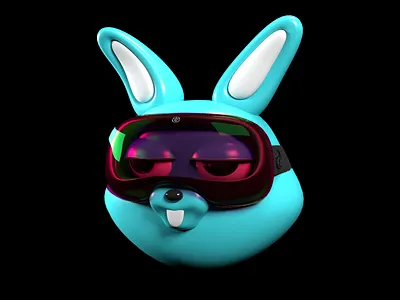 Bunny in goggles 3d 3dart 3dillustration bunny c4d c4dart cartoon character cinema4d design goggles illustration maxon rabbit render