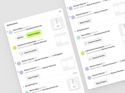 Notifications Modal ◆Dark ◇ Light Mode clean components design system design tool dropdown mark as read modal notification settings