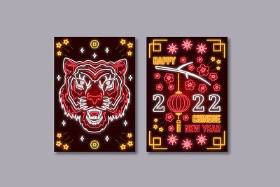 Happy Chinese New Year 🧨🎆 chinese chinese new year neon neonlight new year poster tiger