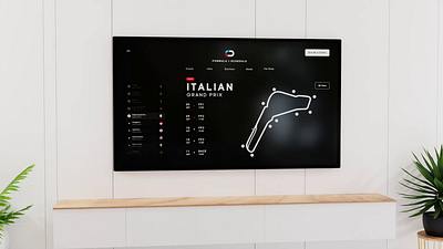 Formula One Schedule 3d ai app branding darktheme darkui dashboard formula1 google home motion navigation sidebar smart stepper table tv ui ux watch