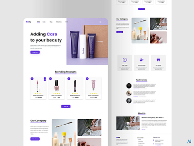 Beauty Store Homepage bautyproduct beauty bestui design ecommerce follow me forsale free freebie popular purple ui uidesign webdesign