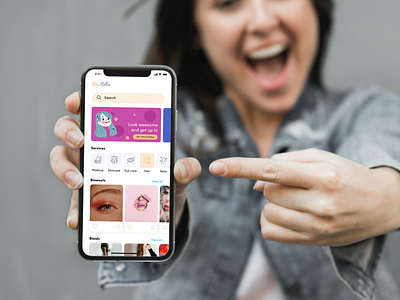 Beauty App for females app design app ui beauty design eye care female female app hair home ladies makeup mobile app mobile app design nails skincare ui ui ux