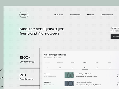 UI Framework for Contemporary Designer landingpage ui ux