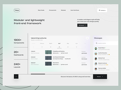 UI Framework for Contemporary Designer landingpage ui ux