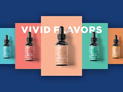 Unabis Branding & Packaging Design 3d bottle branding calmness cannabis cbd cbd oil colorful design dropper flavors flavours graphic design juicy light logo packaging vivid