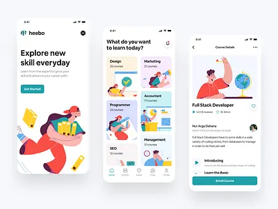 Course App app concept course design illustration ios mobile app design mobileapp onlinecourse ui ui design uiux