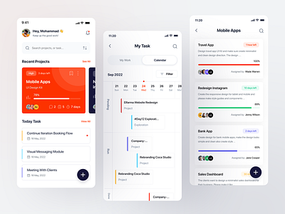 Project Management App app app design app ui app ux creative design management mobile mobile app mobile design project project app task task app task management timeline ui uiux uix ux