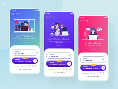 Subscription UI - Programming Hero app app colorful illustration mobile ui money subscription ui ux visualdesign