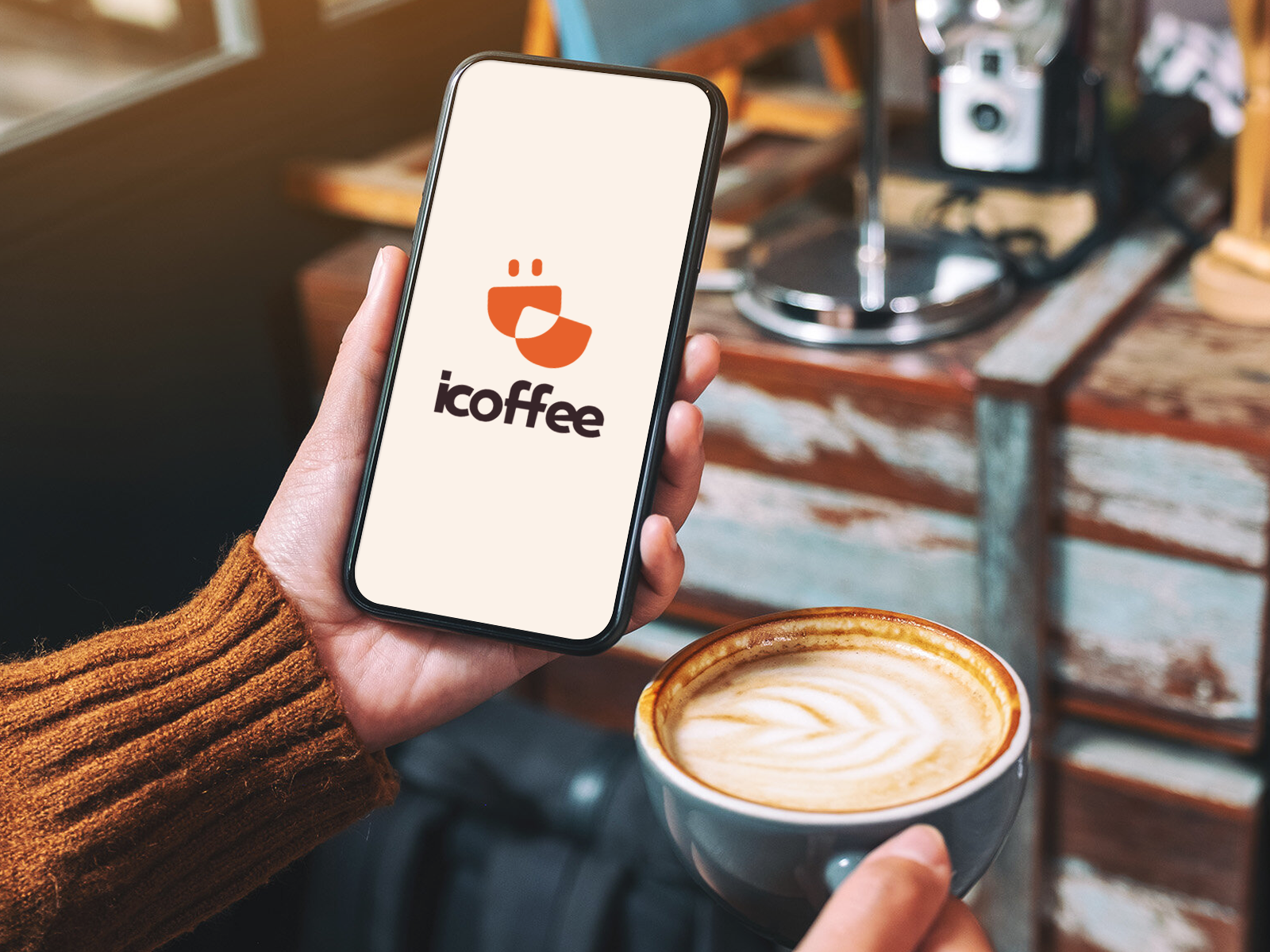 icoffee case study bonding brand branding coffee community concept connection cups design easycup happy identity joy logo logomark minimal simple smart tech ui