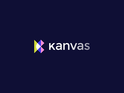 Kanvas abstract branding button clever crypto entertainment flat futuristic geometry icon k letter logo mark media minimal nft play tech ui