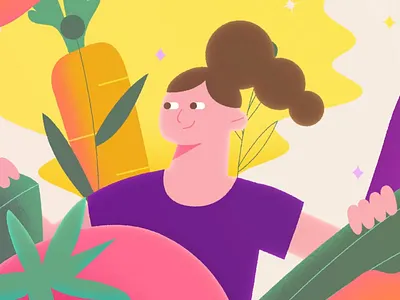 Girl character colors food girl illustrat illustration