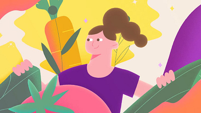 Girl character colors food girl illustrat illustration