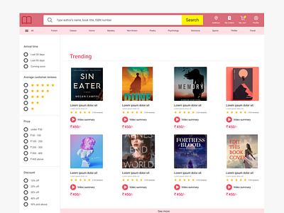 Online Book Store Website amazon books design e commerce hero home landing landingpage online store study ui ux visual web webpage website