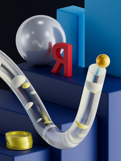 3D for Yandex Advertising 3d design graphic design illustration