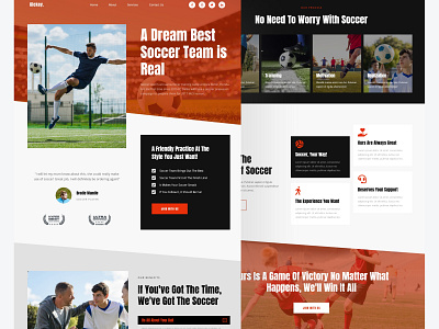 Kickey - Football Team & Sports Club Landing Page illustrator sport