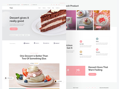 Plepie - Cake & Pastry Landing Page bakery illustrator pastry