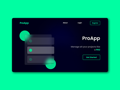 Landing Page app design ui web