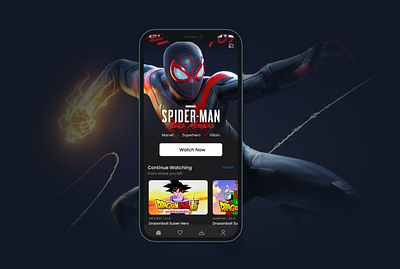 Marvel Cartoons/Movies App Concept animation app avenger cartoon concept disney illustration marvel marvel comics mcu mobile ui movies netflix spider man streaming superhero trending tv ui ux