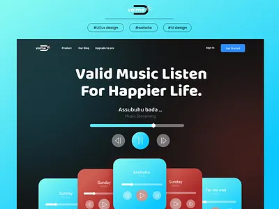 Audio streaming header design audion design graphic design header hero landing page streaming ui ui interface ux website