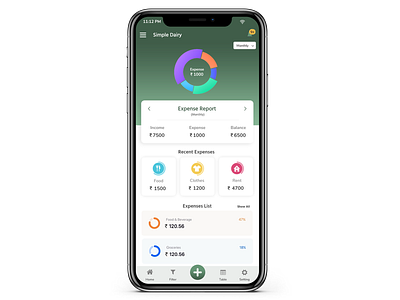 Simple Dairy Dashboard ui