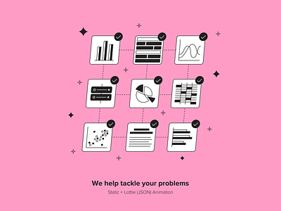 We help tackle your problems 2d case study commercial design digital illustration kapustin outline pack problems project services set solutions system vector