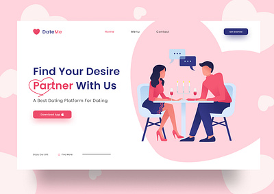 Dating Site dating app dating site design designinspiration landing page landing page design ui ui daily ui design ui header ui header design ui inspiration uiux user experience user interface web webdesign website design website header design website mockup website template