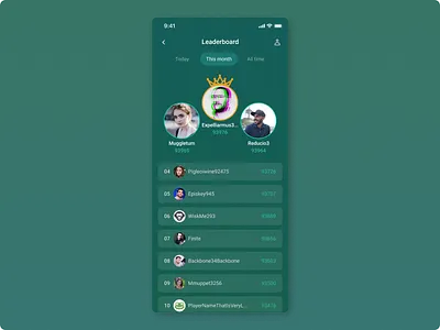 Daily UI 019 - Leaderboard app app design daily ui design green leaderboard ui ux