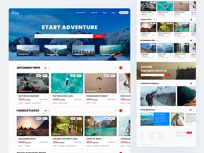 Adventure trip booking website blue branding classic clean design figma graphic design ui user experience ux