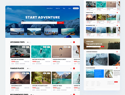 Adventure trip booking website blue branding classic clean design figma graphic design ui user experience ux