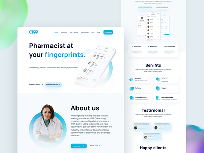 Pharmacist website clean clinic doctor health healthcare landingpage medical medicalcare minimal pharmacist pharmacy ui uiux web