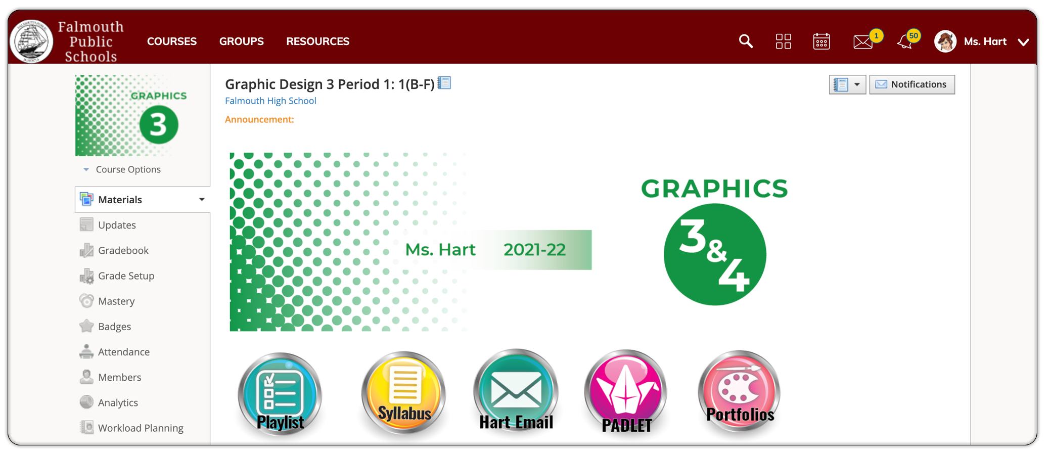 Example of Schoology UX Design
