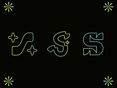 S groovy letter s letters logo mid century s