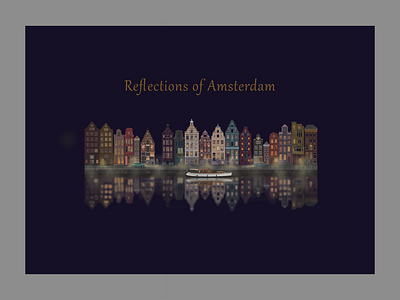 Reflections of Amsterdam 600 dpi affiche amsterdam architecture banner buildings canal boat canal houses canals capital europe history holland houses netherlands png poster traditional