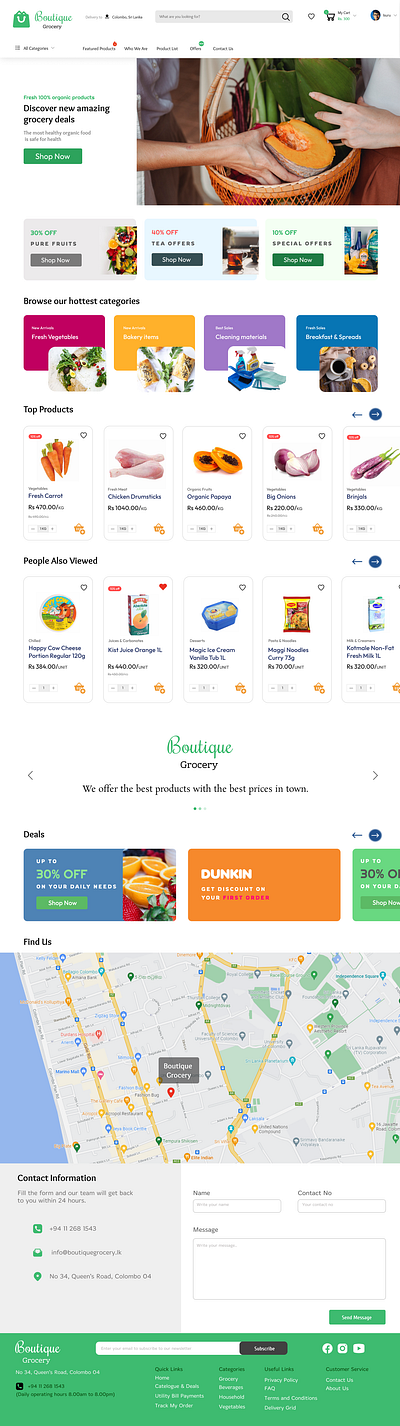 Concept Online Food Store - Boutique Grocery food foodstore logo online ordering store ui ux
