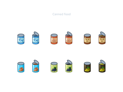 Canned food icons beans beef canned design figma fish food icon icons illustration olive pork sketch ui vector