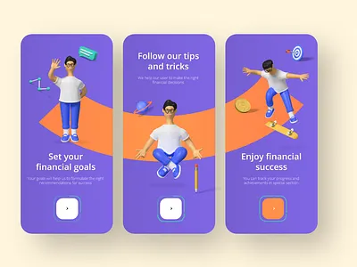 Finance Onboarding Page 3d adobe xd app design graphic design onboarding screens ui ui design uiux