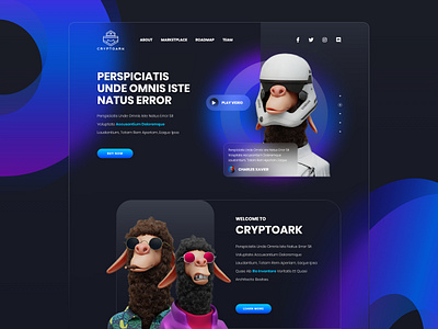 CRYPTOARK - NFT crypto crypto coin dark digital coin digital token digital wallet gradient nft nfts non fungible token token ui user experience user interface ux wallet web design website design