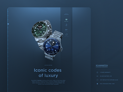 Scanwatch Horizon - Landing page design luxe product watch web webdesign withings