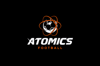 Atomics football "football academy" branding creative logo design graphic design illustration logo logo design minimal ui vector